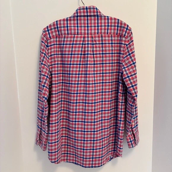 Vineyard Vines Boys Flannel Plaid Whale Shirt Lobster Reef Red Blue Size S - Picture 4 of 6